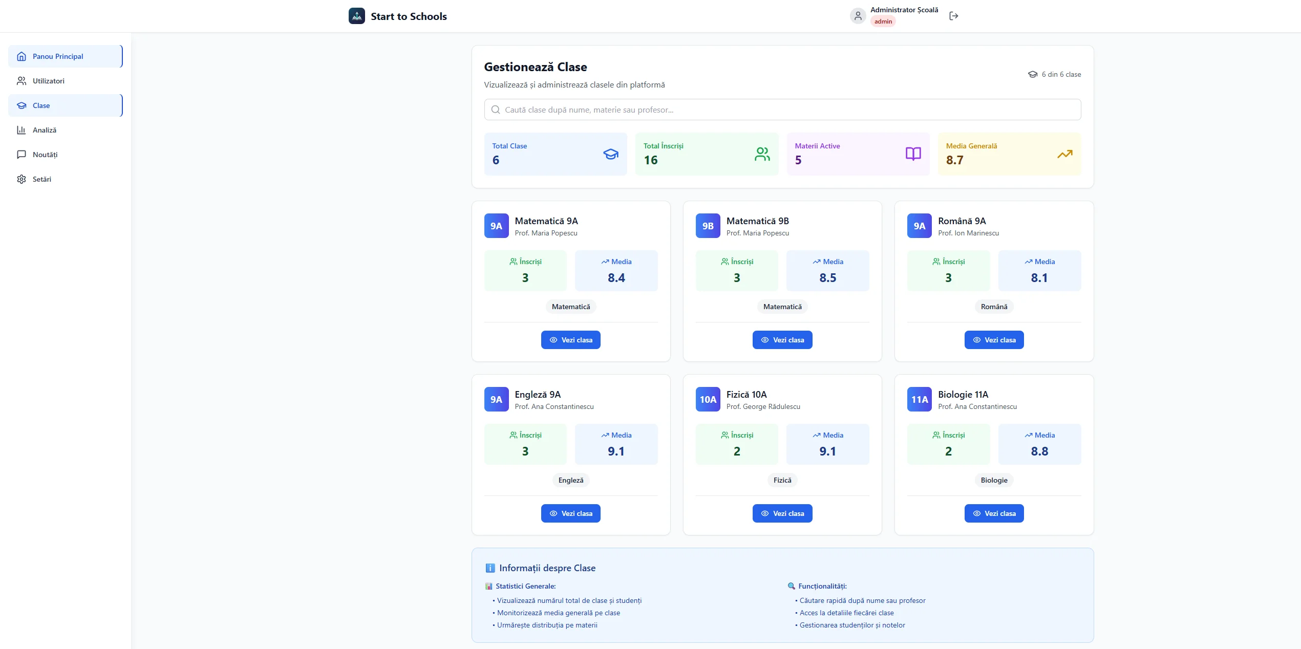 Platformă digitală pentru instituții educaționale